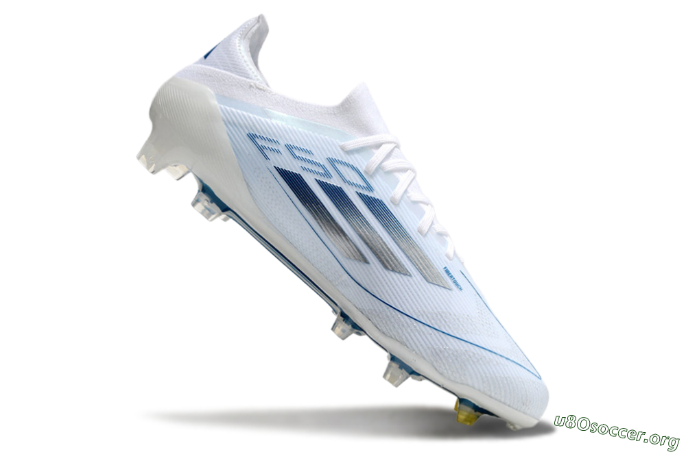 Adidas F50 Elite FG Football Boots - White/Silver/Blue 4