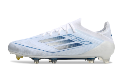 Adidas F50 Elite FG Football Boots - White/Silver/Blue