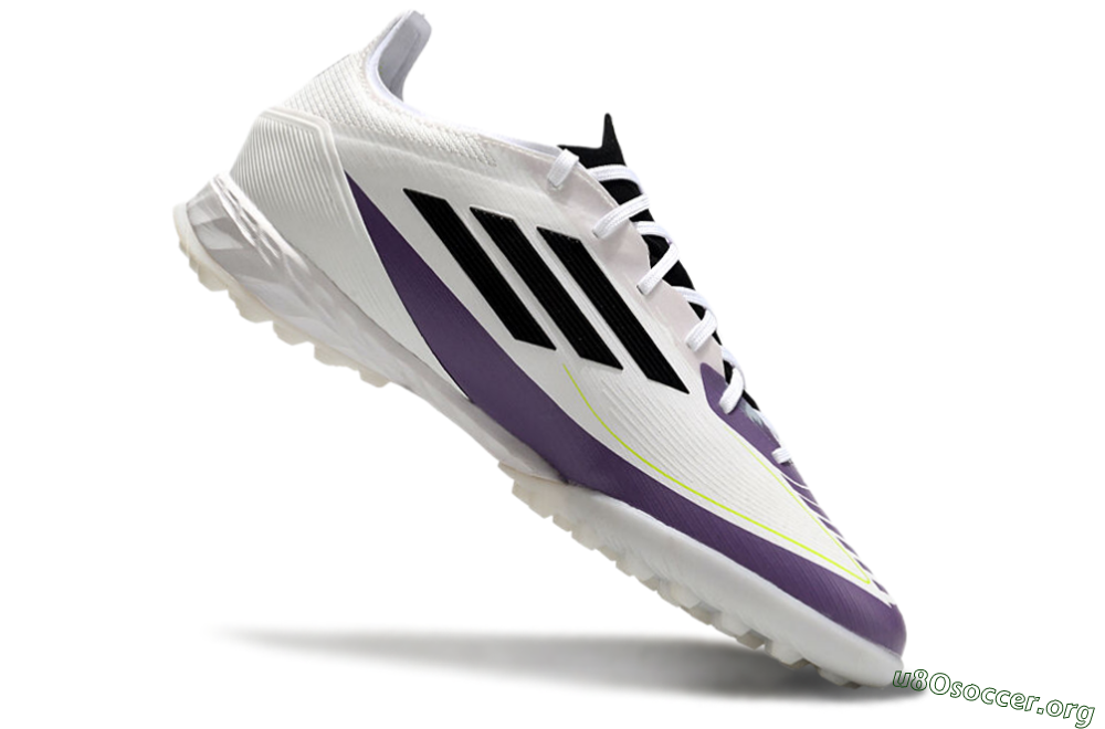 Adidas x Messi F50 Pro TF Football Shoes - White/Purple/Black 4