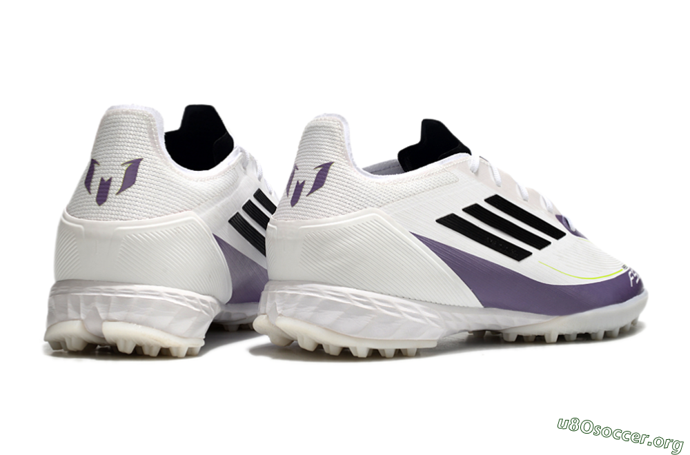 Adidas x Messi F50 Pro TF Football Shoes - White/Purple/Black 6