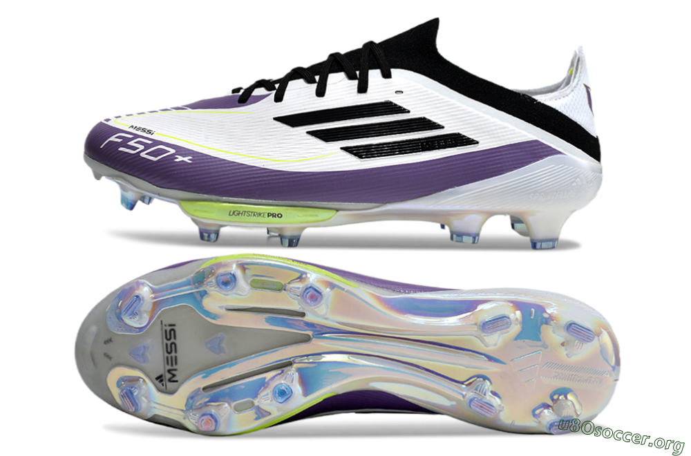 Adidas F50 Elite FG Football Boots - White/Black/Purple 1