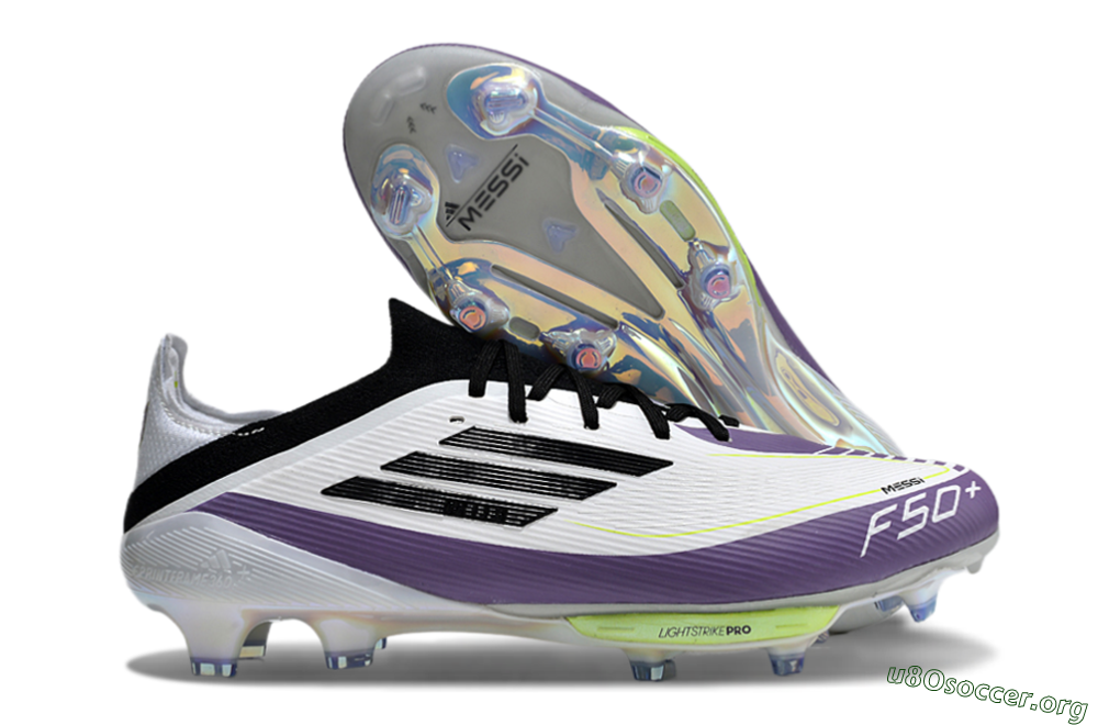 Adidas F50 Elite FG Football Boots - White/Black/Purple 2