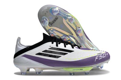 Adidas F50 Elite FG Football Boots - White/Black/Purple