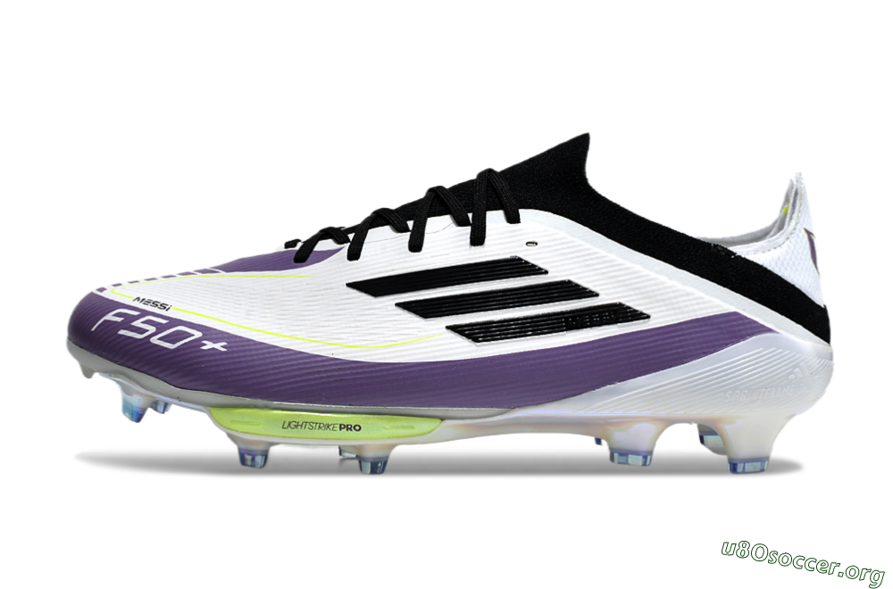 Adidas F50 Elite FG Football Boots - White/Black/Purple 3