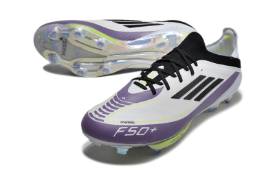 Adidas F50 Elite FG Football Boots - White/Black/Purple
