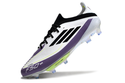 Adidas F50 Elite FG Football Boots - White/Black/Purple