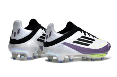 Adidas F50 Elite FG Football Boots - White/Black/Purple