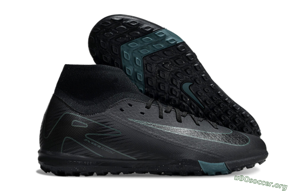 Nike Air Zoom Mercurial Superfly 10 Elite TF Football Shoes - Black/Green/Silver 2