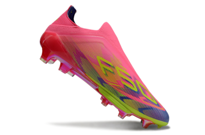 Adidas F50+ Elite Lightstrike Pro Laceless FG Football Boots - Pink/Blue/Yellow