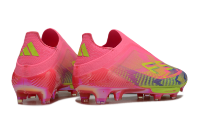 Adidas F50+ Elite Lightstrike Pro Laceless FG Football Boots - Pink/Blue/Yellow