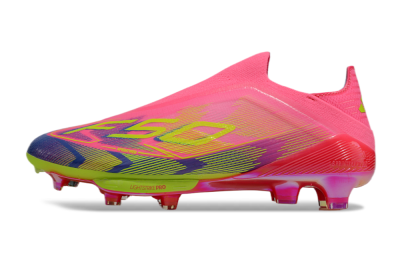 Adidas F50+ Elite Lightstrike Pro Laceless FG Football Boots - Pink/Blue/Yellow