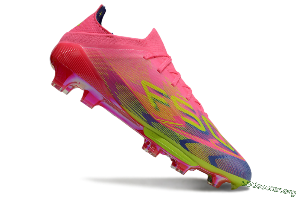 Adidas F50 Elite Lightstrike Pro FG Football Boots - Pink/Blue/Yellow 4