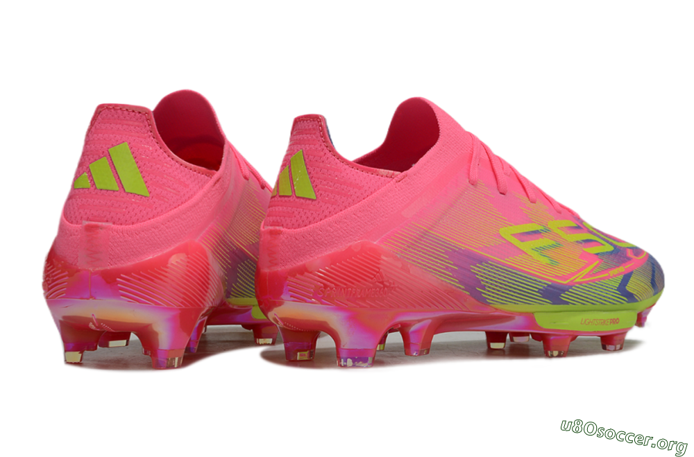 Adidas F50 Elite Lightstrike Pro FG Football Boots - Pink/Blue/Yellow 6