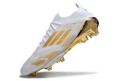 Adidas F50+ Elite Lightstrike Pro FG Football Boots - White/Gold