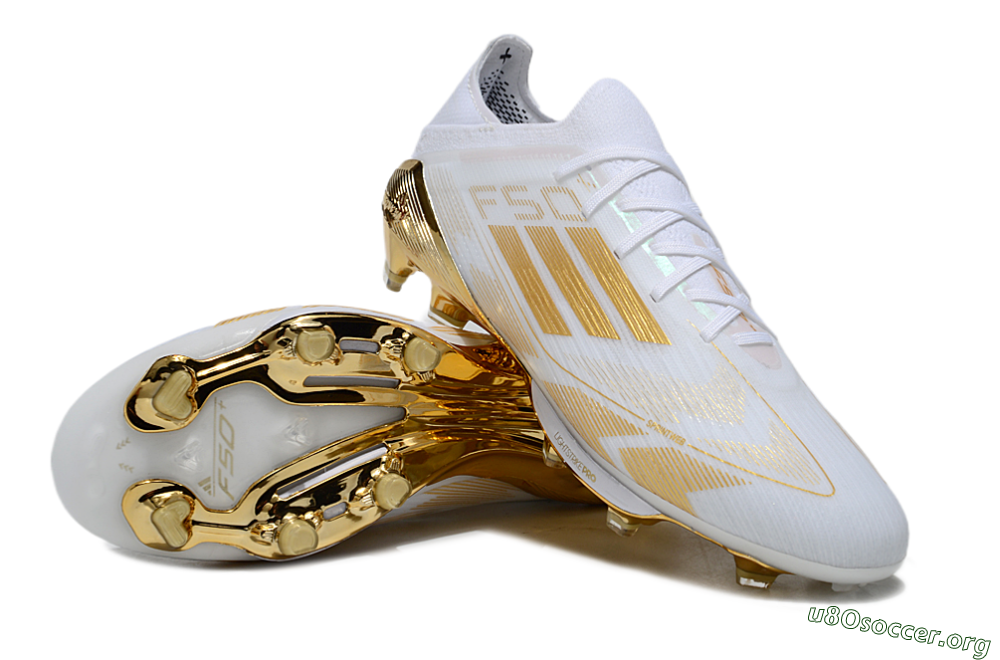 Adidas F50+ Elite Lightstrike Pro FG Football Boots - White/Gold 0