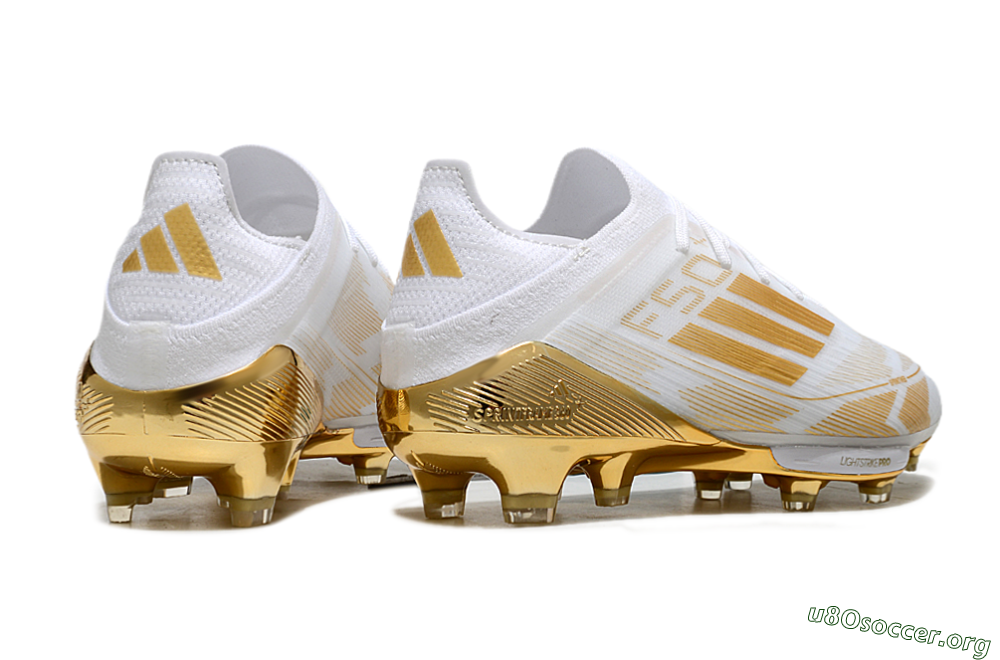 Adidas F50+ Elite Lightstrike Pro FG Football Boots - White/Gold 6