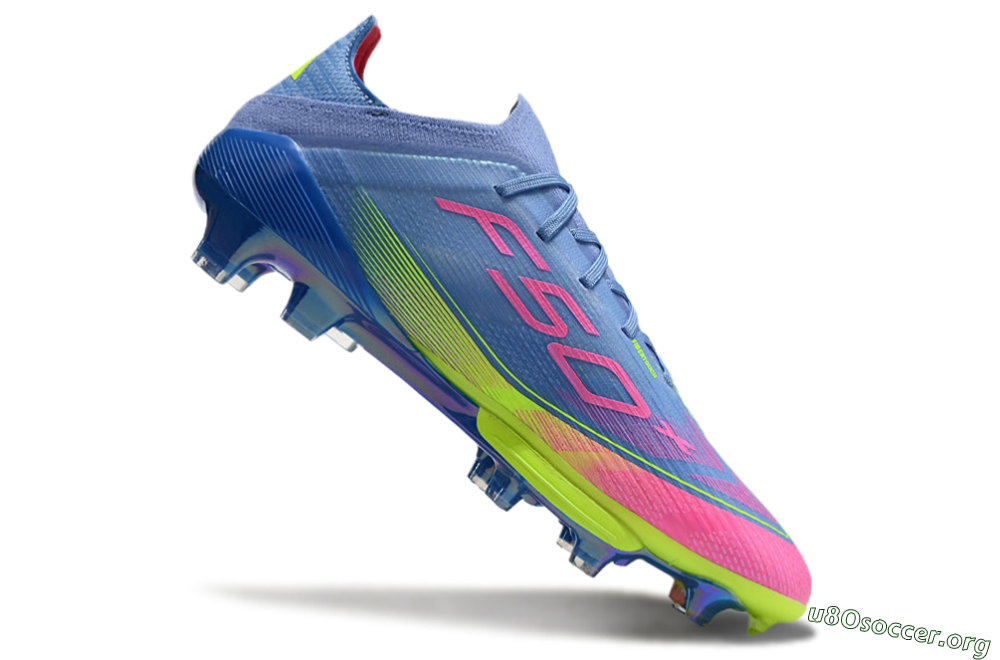 Adidas F50+ Elite Lightstrike Pro FG Football Boots - Blue/Pink/Yellow 4