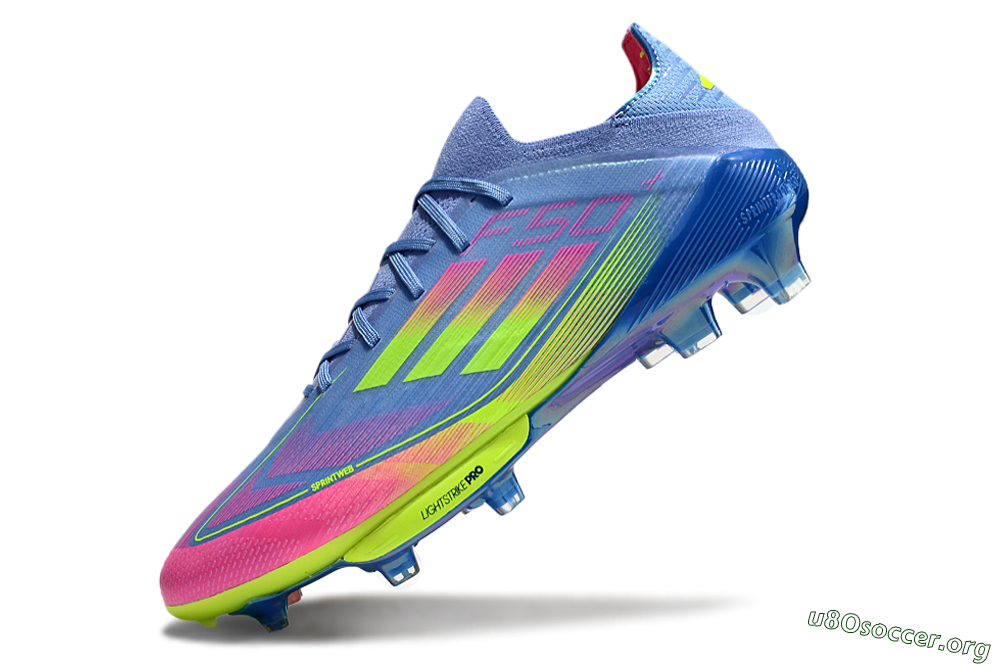 Adidas F50+ Elite Lightstrike Pro FG Football Boots - Blue/Pink/Yellow 5