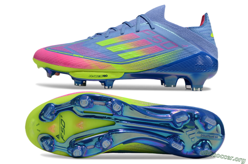 Adidas F50+ Elite Lightstrike Pro FG Football Boots - Blue/Pink/Yellow 1