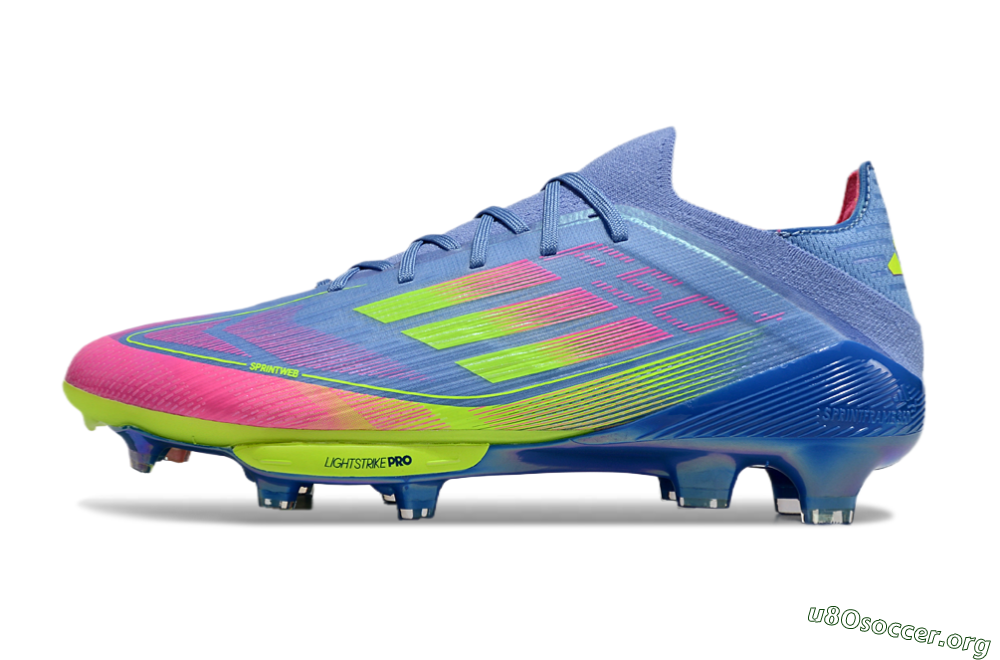 Adidas F50+ Elite Lightstrike Pro FG Football Boots - Blue/Pink/Yellow 3