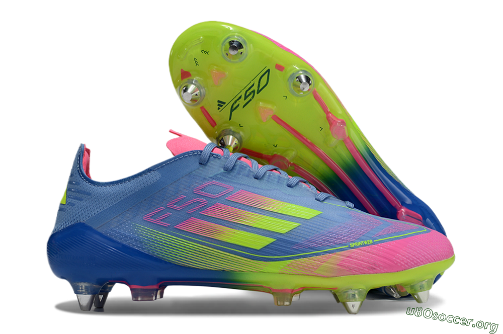 Adidas F50 Elite SG Football Boots - Blue/Pink/Yellow 2