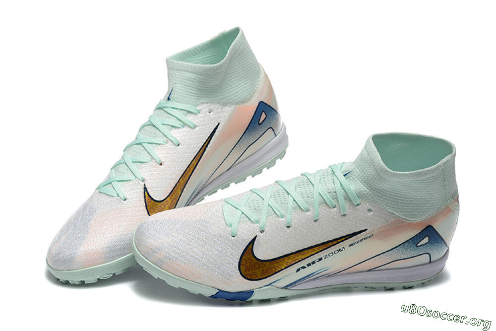 Nike Air Zoom Mercurial Superfly 10 Elite TF Football Shoes - Jade/Gold/Red 6