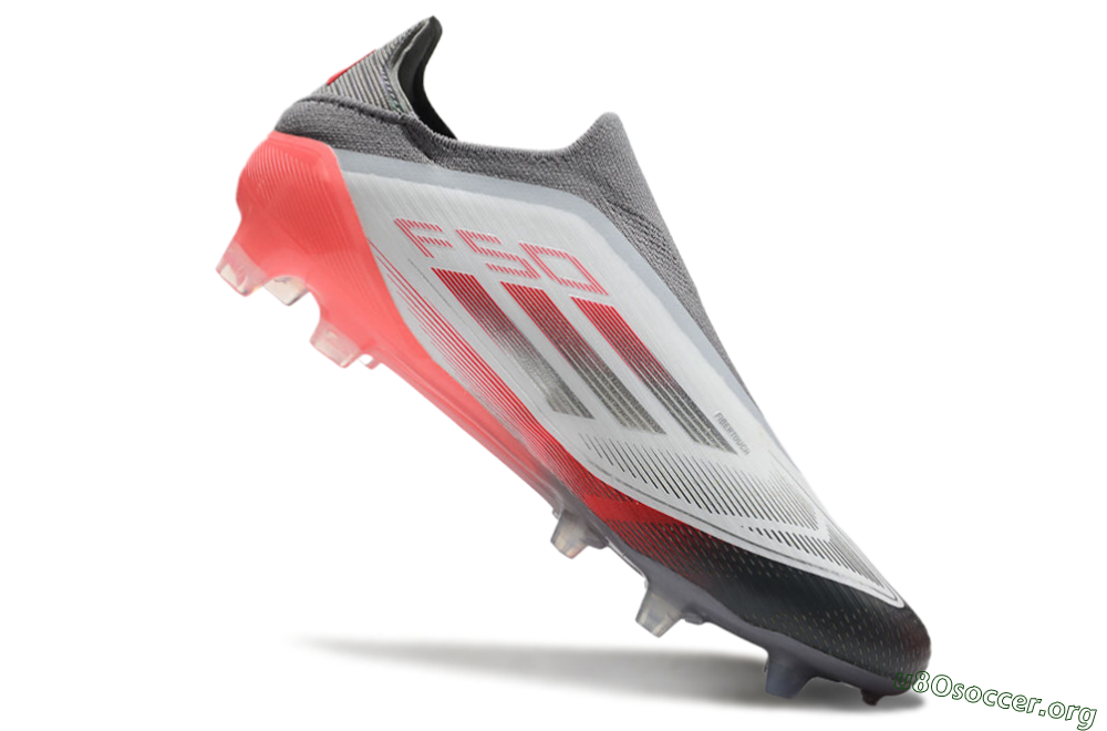 Adidas F50 Elite Laceless FG Football Boots - White/Silver/Red 4
