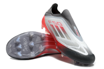 Adidas F50 Elite Laceless FG Football Boots - White/Silver/Red