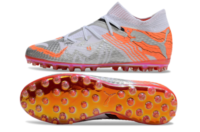 Puma Future Ultimate MG Football Boots - Silver/White/Orange