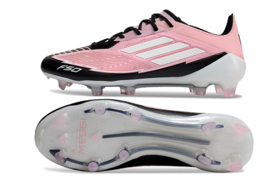 Messi x Adidas F50 Elite FG Football Boots - Pink/Black/White
