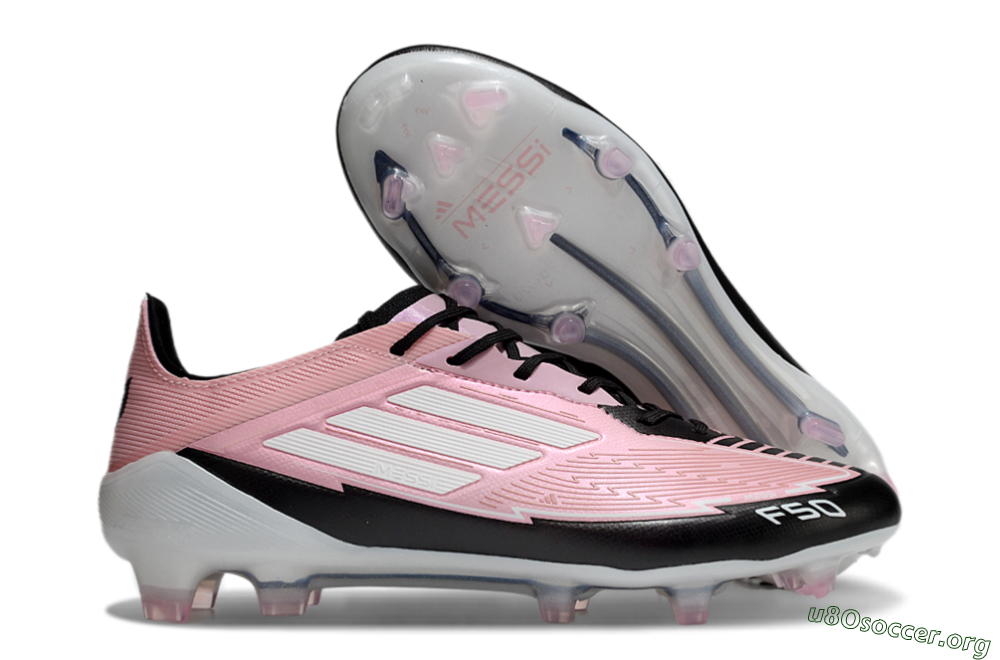 Messi x Adidas F50 Elite FG Football Boots - Pink/Black/White 2