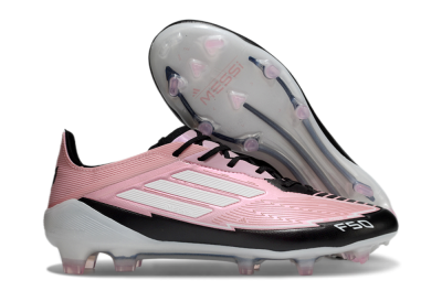 Messi x Adidas F50 Elite FG Football Boots - Pink/Black/White