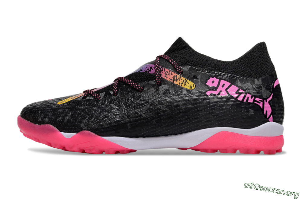 Powercat Tokyo Match x Puma Future Ultimate TF Football Shoes - Black/Pink/Yellow 3