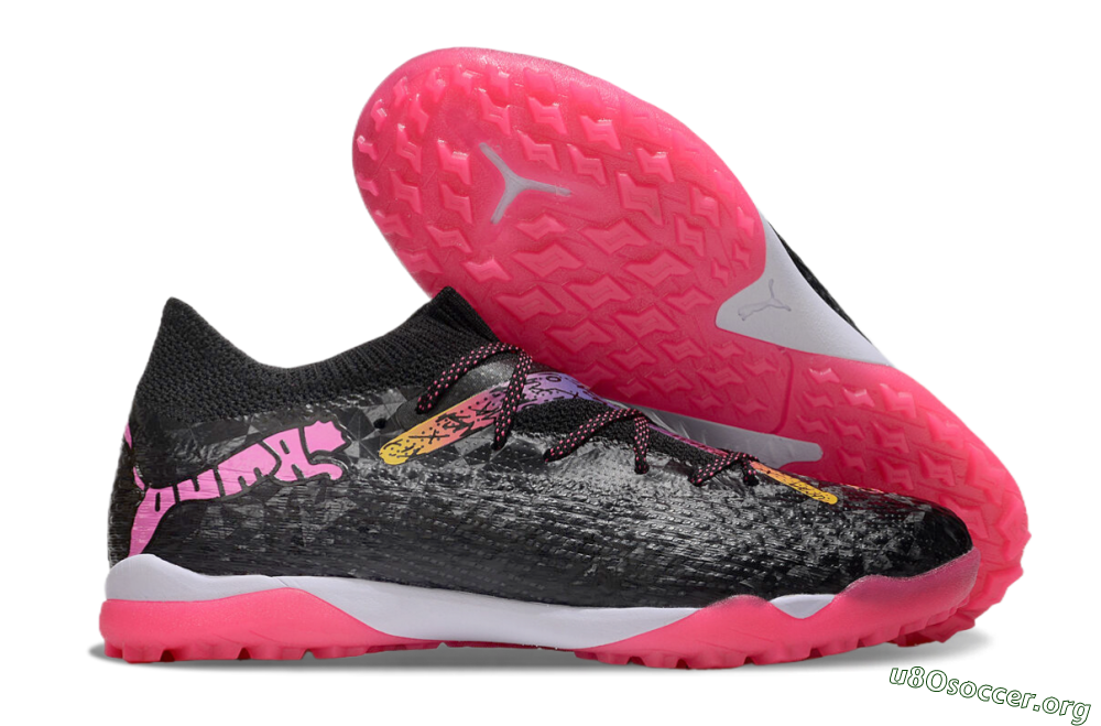 Powercat Tokyo Match x Puma Future Ultimate TF Football Shoes - Black/Pink/Yellow 2