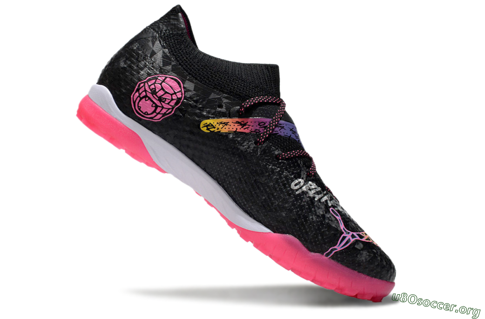 Powercat Tokyo Match x Puma Future Ultimate TF Football Shoes - Black/Pink/Yellow 4