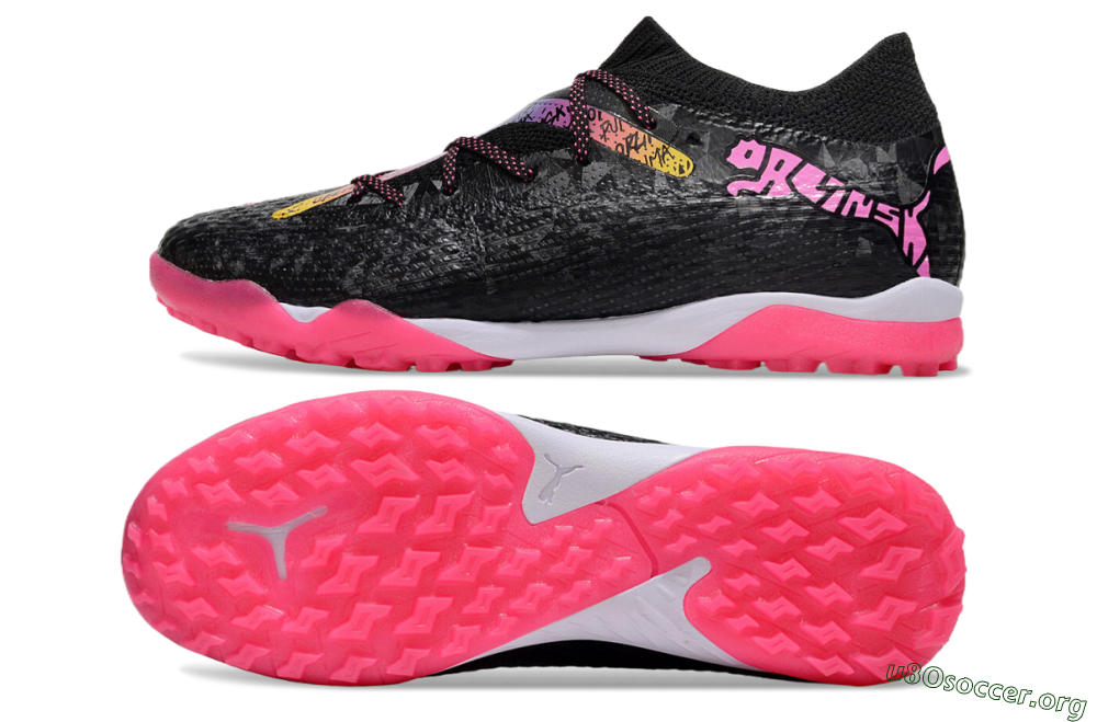 Powercat Tokyo Match x Puma Future Ultimate TF Football Shoes - Black/Pink/Yellow 1