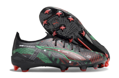 Puma Ultra Ultimate FG Football Boots - Black/Red/Green