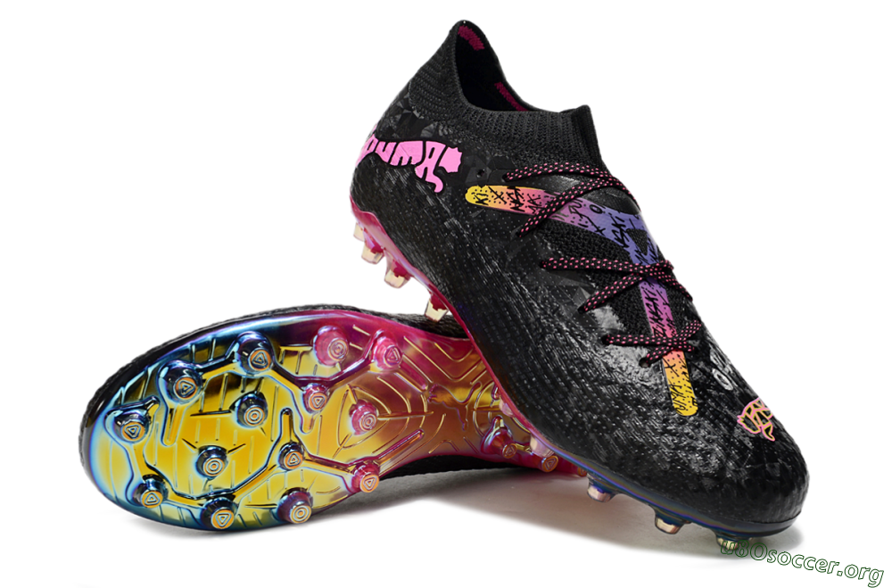 Puma Future Ultimate MG Football Boots - Black/Pink/Yellow 0