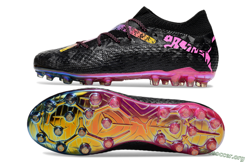 Puma Future Ultimate MG Football Boots - Black/Pink/Yellow 1