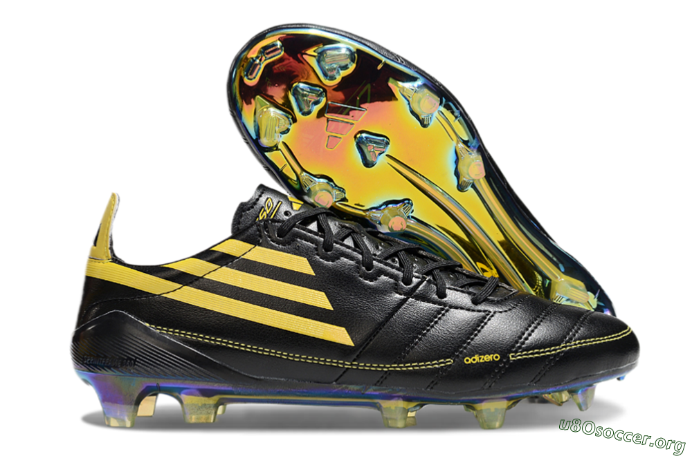 Adidas F50 Adizero Elite FG Football Boots - Black/Yellow/Gold 2