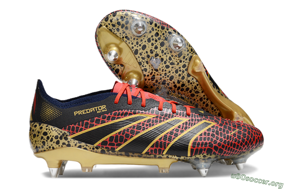 Adidas Predator Elite 25 SG Football Boots - Black/Red/Gold 2