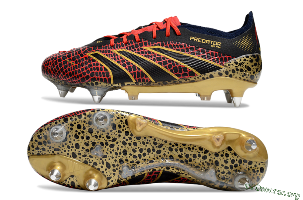 Adidas Predator Elite 25 SG Football Boots - Black/Red/Gold 1