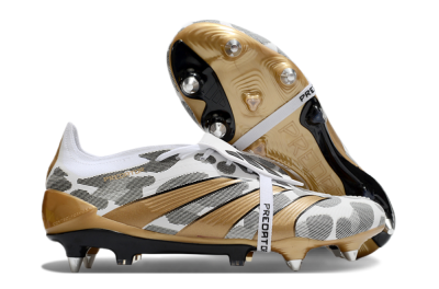 Adidas Predator Elite Foldover Tongue SG Football Boots - White/Black/Gold