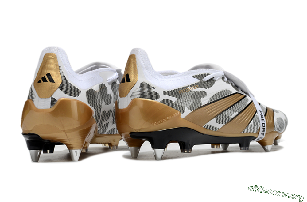 Adidas Predator Elite Foldover Tongue SG Football Boots - White/Black/Gold 6