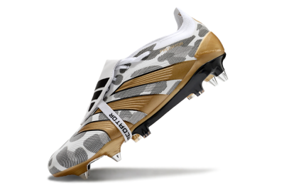 Adidas Predator Elite Foldover Tongue SG Football Boots - White/Black/Gold