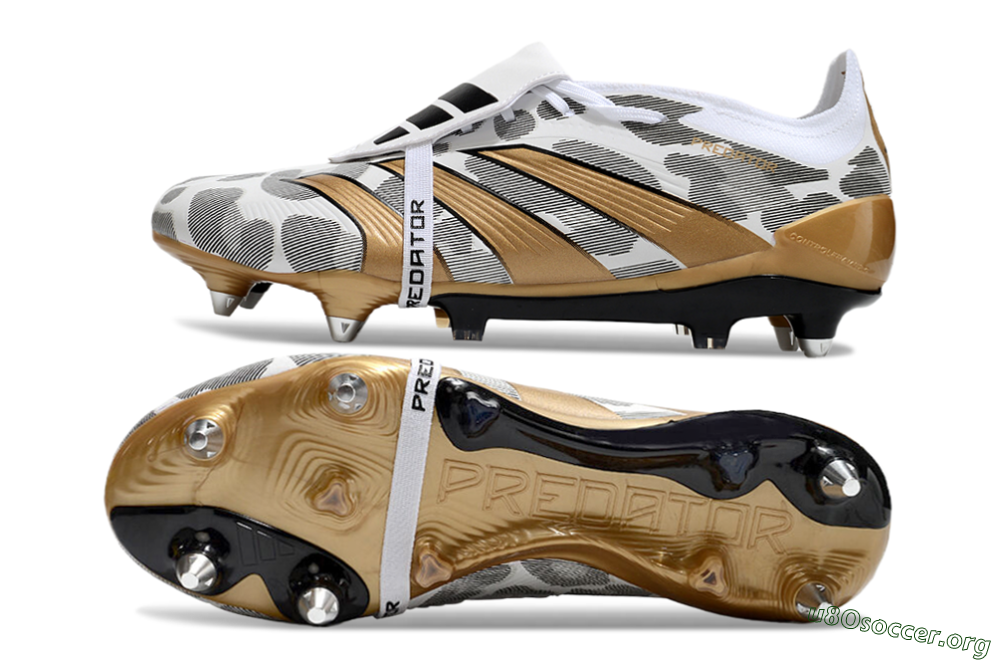 Adidas Predator Elite Foldover Tongue SG Football Boots - White/Black/Gold 1