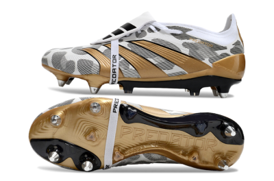Adidas Predator Elite Foldover Tongue SG Football Boots - White/Black/Gold