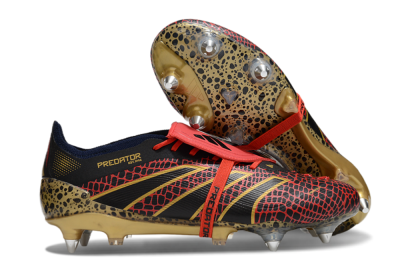 Adidas Predator 25 Elite Foldover Tongue SG Football Boots - Black/Red/Gold