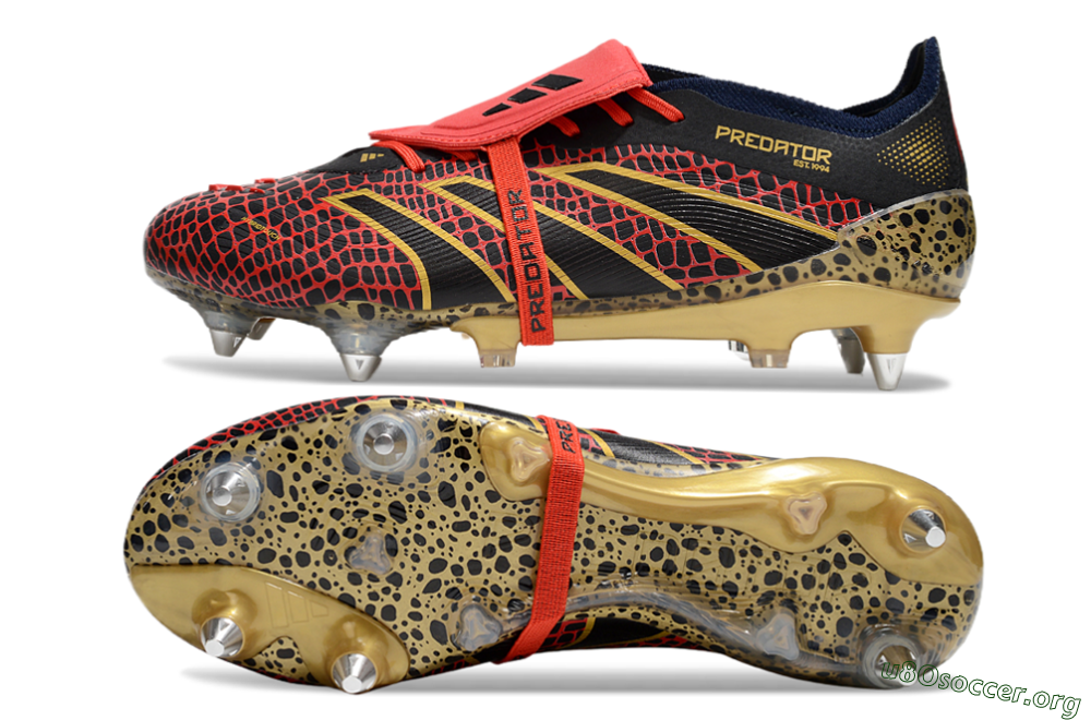 Adidas Predator 25 Elite Foldover Tongue SG Football Boots - Black/Red/Gold 1