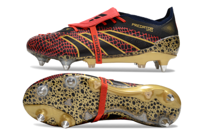 Adidas Predator 25 Elite Foldover Tongue SG Football Boots - Black/Red/Gold